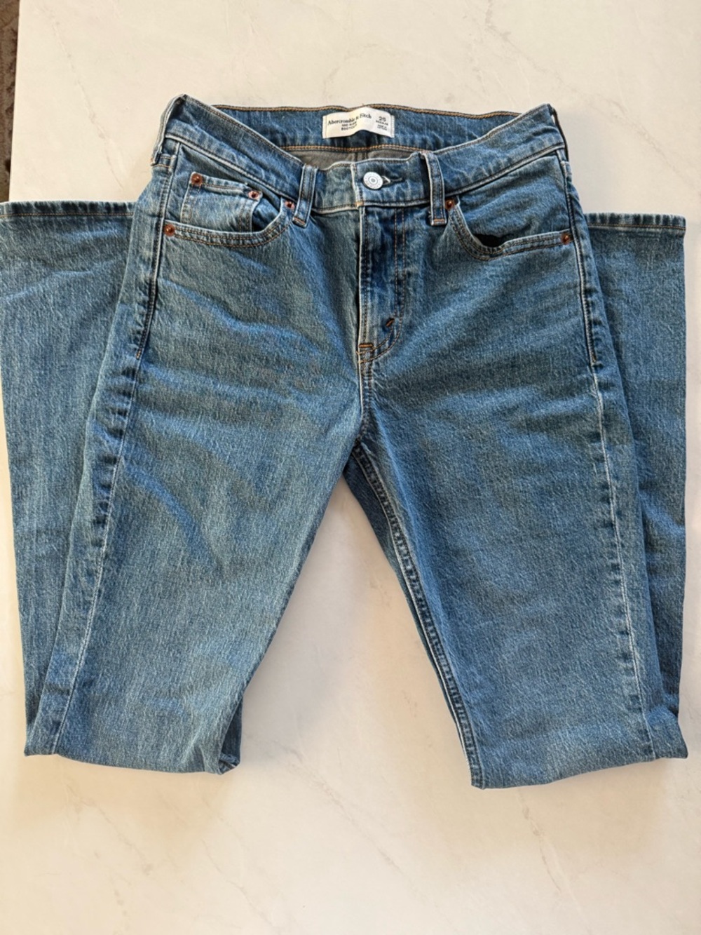 Abercrombie Dark Wash Mid Rise Boot Cut Jeans